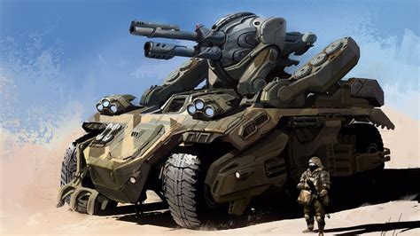 Wallpaper : vehicle, war, artwork, soldier, tank, science fiction ...