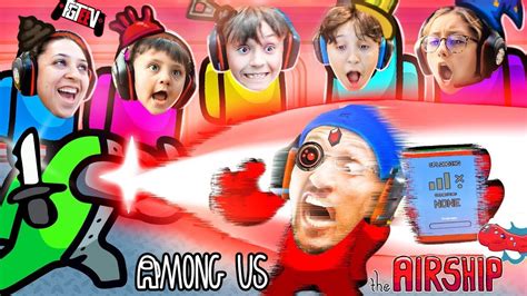 AMONG US is Cyborg FeeGee IMPOSTOR! Airship Map Update!! (FGTeeV Returns) - Game videos