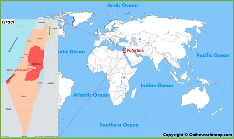 Palestine And Israel On World Map