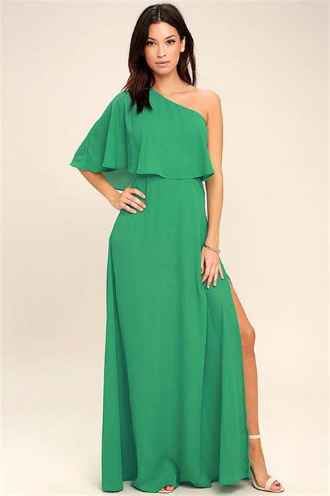 Lovely Green Dress - One-Shoulder Dress - Maxi Dress - $72.00 - Lulus