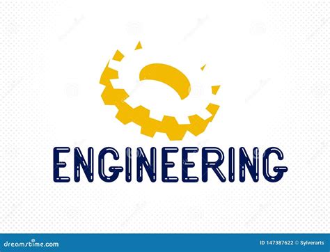 Engineer Logo or Icon with Gears and Cog Wheels, Stylish Industrial ...