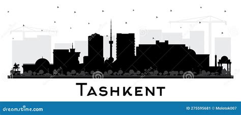 Tashkent Uzbekistan City Skyline Silhouette with Black Buildings ...