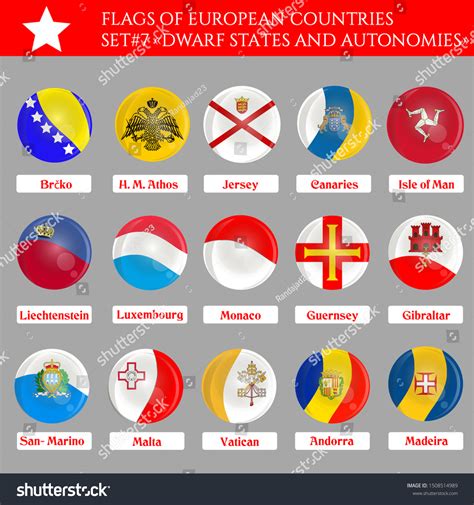 Set Flags Tiny States Europe Autonomous Stock Vector (Royalty Free ...