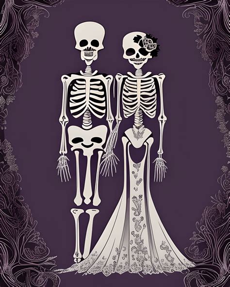 Skeleton Couple Dressed · Creative Fabrica