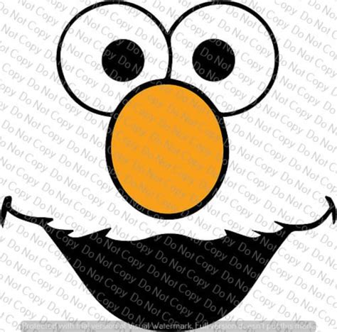 Elmo Face SVG Cut File Instant Download Cricut Silhouette | Etsy