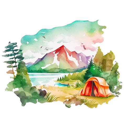 Free Watercolor Camping Clipart watercolor 22990599 PNG with Transparent Background