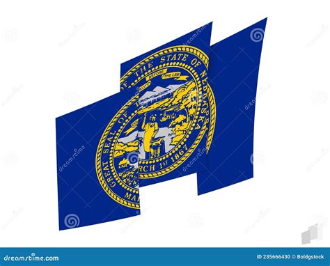 Nebraska Flag in an Abstract Ripped Design. Modern Design of the Nebraska Flag Stock Vector ...