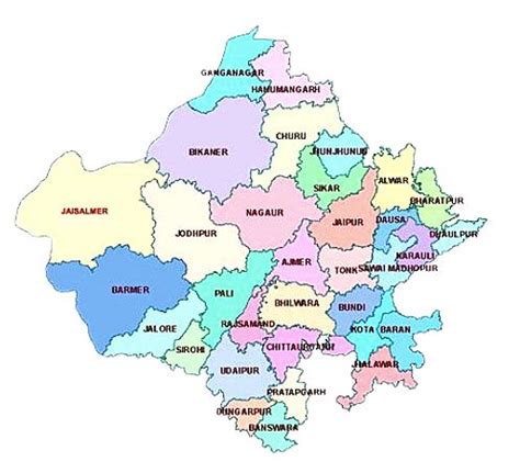 Rajasthan Map - District map - राजस्थान के सभी जिलों की जानकारी : Gk Hub