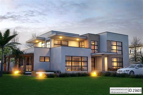 5 Bedroom House Design - ID 25603 | Modern style house plans, Contemporary house plans, 5 ...