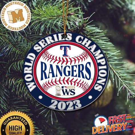 Texas Rangers 2023 World Series Champions Baseball Ceramic Christmas Decorations Ornament - Mugteeco