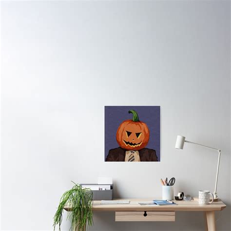 "Dwight Schrute Pumpkin Head " Poster for Sale by catalinaloren | Redbubble