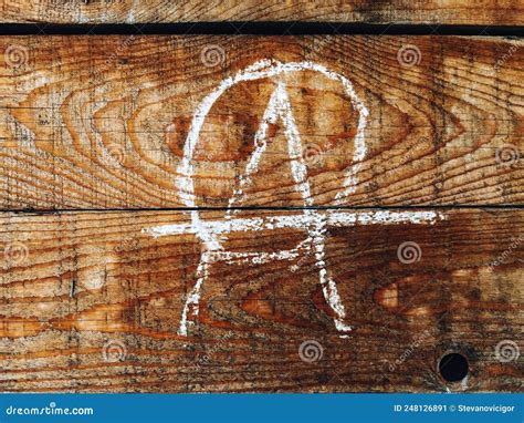 Anarchist Symbol on Wooden Wall Stock Image - Image of anarchism ...