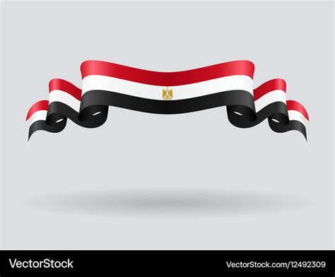 Egyptian wavy flag Royalty Free Vector Image - VectorStock