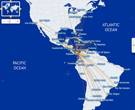 Copa Airlines route map