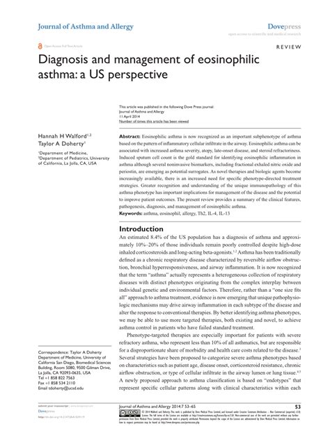 (PDF) Diagnosis and management of eosinophilic asthma: A US perspective