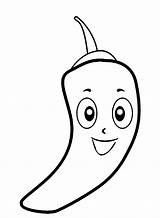 Happy Chili Pepper Coloring Page  Free Printable Pages sketch template