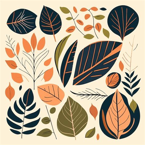 Premium Vector | Handdrawn rainforest leaf shapes