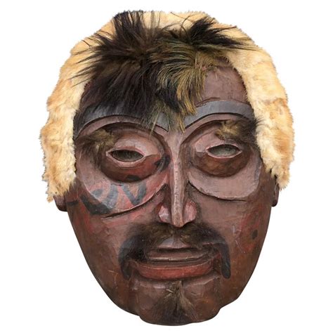 Native American Inuit Eskimo Antique Dance Mask, 1900 For Sale at 1stdibs