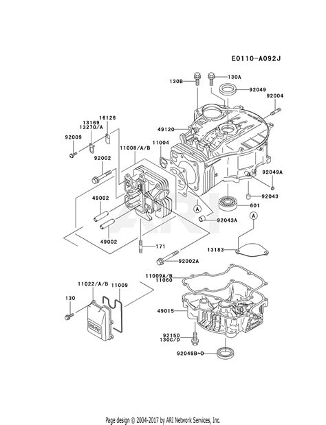 Kawasaki FC420V-GS06 4 Stroke Engine FC420V Parts Diagram for CYLINDER ...