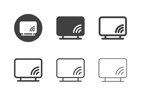 Smart Tv Icons Multi Series Stock Illustration - Download Image Now - Appliance, Artificial ...