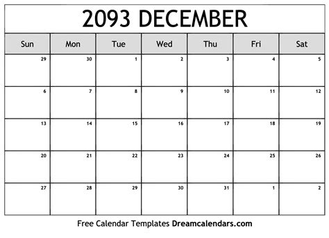 December 2093 calendar | Free blank printable with holidays