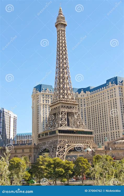 Paris Hotel In Las Vegas With A Replica Of The Eiffel Tower. Editorial ...