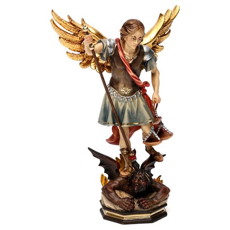 Saint Michael The Archangel statue with scales in Valgardena | online sales on HOLYART.com