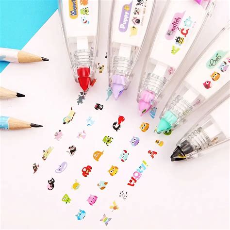 1pcs DIY Cute Cartoon Kawaii Colorful Correction Tape School Supplies Material For Kids Gift ...