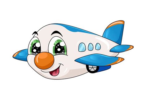 una pequeña ilustración de personaje de avión de dibujos animados lindo 2162547 Vector en Vecteezy