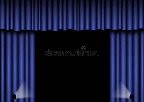 Blue Stage curtains stock illustration. Illustration of stage - 12823788