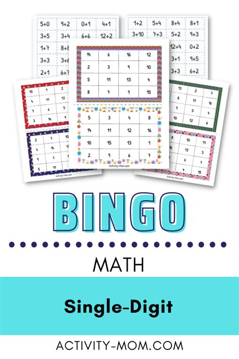 Addition Bingo Math Game (free printable) - The Activity Mom in 2022 | Free printable bingo ...