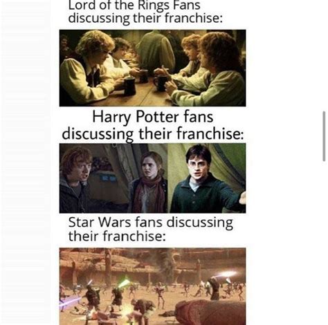 Lotr vs Harry Potter vs Star Wars fans - Meme by NouSIii :) Memedroid