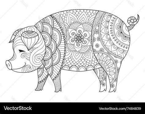 Pig coloring book Royalty Free Vector Image - VectorStock