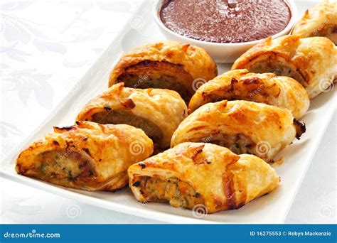 Sausage Rolls stock image. Image of meat, hors, oevres - 16275553