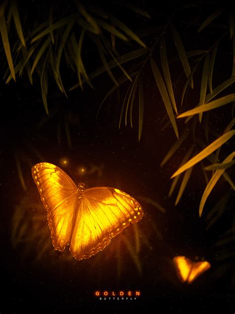 Golden butterfly on Behance