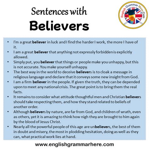 Sentences with Believers, Believers in a Sentence in English, Sentences ...