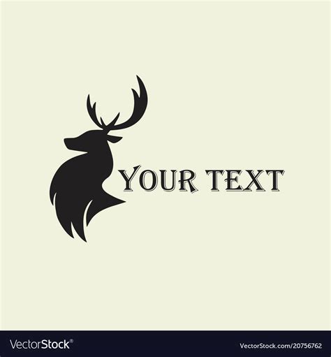 Deer hunting silhouette template logo Royalty Free Vector