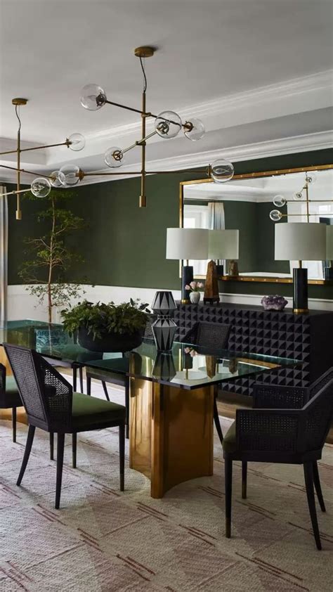 Olive Green Home Décor | Green dining room, Dining room trends, Dining ...