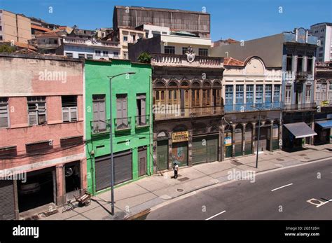 RIO DE JANEIRO, BRAZIL - JANUARY 6, 2016: Streets with old architecture ...