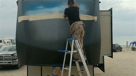 RV mural painting part one - YouTube