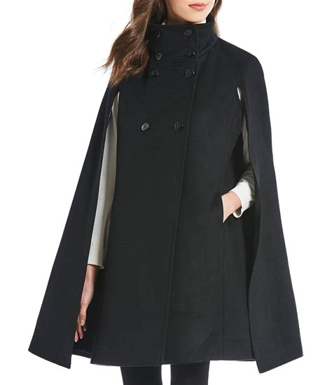 Calvin Klein Double Face Cape Coat in Black - Lyst