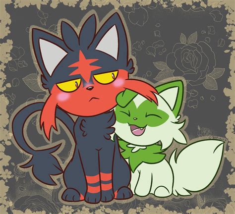 Pokemon - Litten and Sprigatito by BRP-Art on DeviantArt