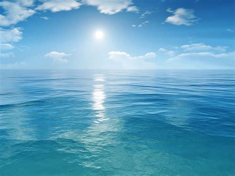 3D Sea, sun, clouds, blue, ocean, HD wallpaper | Peakpx