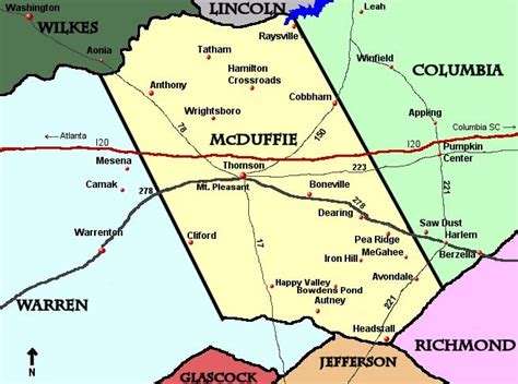 McDuffie Co, GA Map