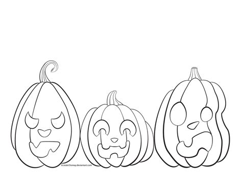 Free Halloween Pumpkins Line Art by EcstaticDismay on DeviantArt