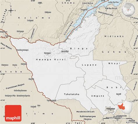 Classic Style Map of Matabeleland North