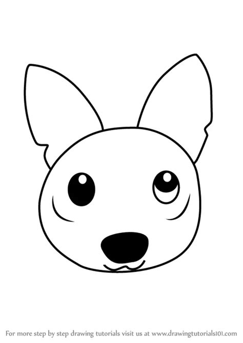 How to Draw a Jackal Face for Kids (Animal Faces for Kids) Step by Step | DrawingTutorials101.com