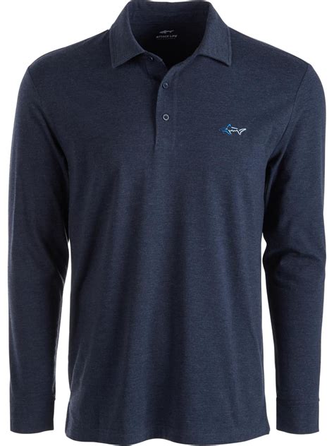 Greg Norman Mens Logo Long Sleeve Polo Shirt - Walmart.com