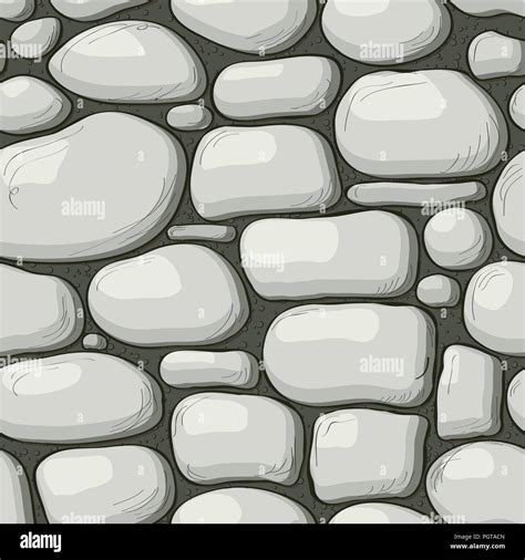 Cartoon style stone wall texture, web page background. Vector seamless pattern Stock Vector ...