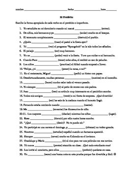 Spanish Preterite / Imperfect practice worksheet or quiz - 30 sentences!